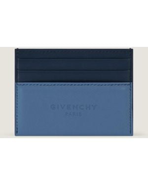 Givenchy Antigona Stamped Bicolor Card Holder In Leather - Blue