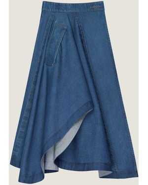 Givenchy Long Asymmetric Skirt - Blue