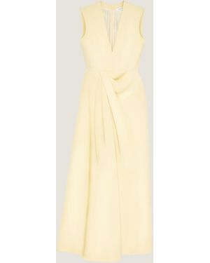 Givenchy V-Neck Draped Evening Dress - Natural