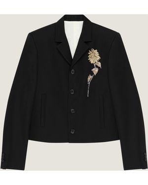 Givenchy Embellished Single-Breasted Cropped Jacket - Black