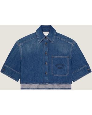 Givenchy Cropped Cocoon Shirt - Blue