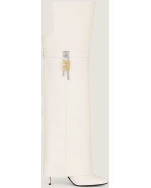 Givenchy Shark Lock Stiletto Over-The-Knee Boots - White