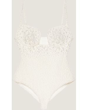 Givenchy Body à découpes en maille brodé de perles - Neutre