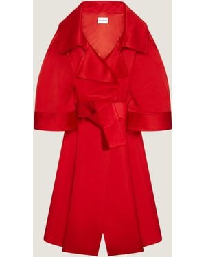 Givenchy Long Cocoon Coat - Red