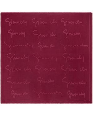 Givenchy Scialle in seta e lana con firma - Rosso