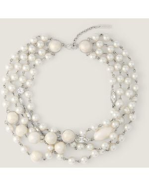 Givenchy Necklace In Metal, Pearls And Crystals - Natural