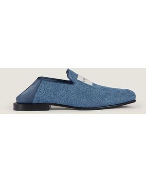 Givenchy Label Loafers In Denim - Blue