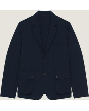 Givenchy Deconstructed Jacket With Paris Embroidery - Blue