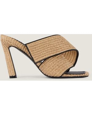 Givenchy Sliced Square Raffia-Effect Heeled Mules - Natural