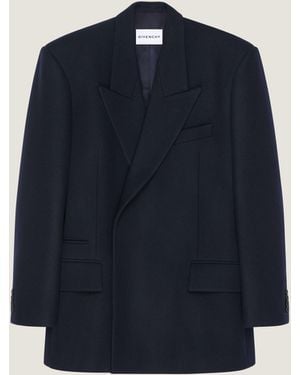 Givenchy Deconstructed Peaked Lapel Jacket - Blue