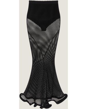 Givenchy Midi Kickback Skirt - Black