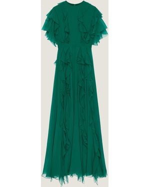 Givenchy Long Ruffled Dress - Green