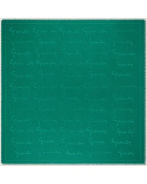 Givenchy Scialle in seta e lana con firma - Verde