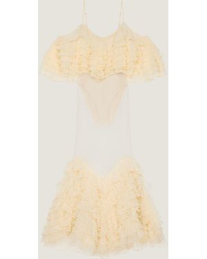 Givenchy Long Ruffled Dress - Natural