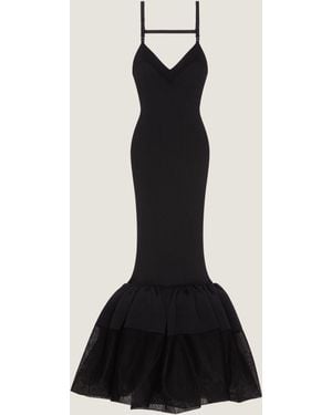 Givenchy Open Back Ruffled Dress - Black