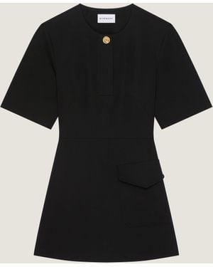 Givenchy Cocoon Wool Grain De Poudre Minidress - Black