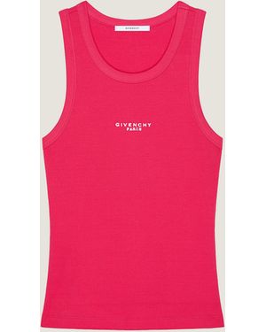 Givenchy Canotta taglio slim in cotone con stampa Paris - Rosa