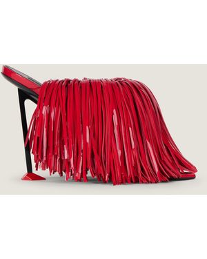 Givenchy Mules à talons Boudoir en cuir vernis avec franges - Rouge