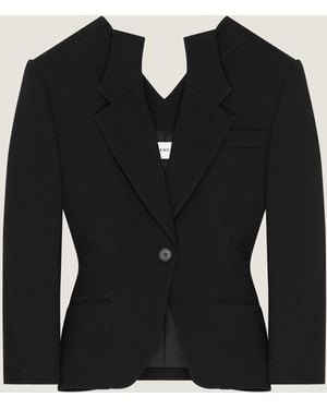 Givenchy Single-Breasted Slashed Jacket - Black