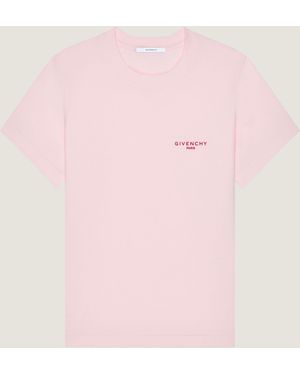 Givenchy T-shirt slim en coton brodé Paris - Rose