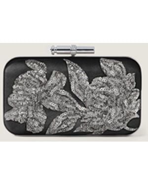 Givenchy Pout Evening Clutch With Sequins Floral Embroideries - White