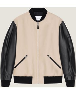 Givenchy Mix Material Blouson With Paris Embroidery - Natural