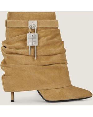 Givenchy Shark Lock Stiletto Ankle Boots - Natural