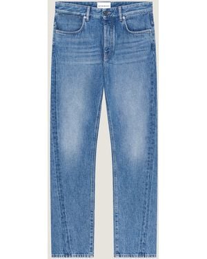 Givenchy Couture Seam Straight Fit Shadow Washed Jeans - Blue