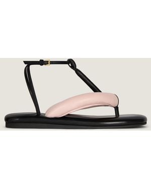 Givenchy Boudoir Bicolor Thongs In Nappa Leather - Natural