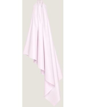 Givenchy Asymmetric Draped Leather Halter Midi Dress - Pink