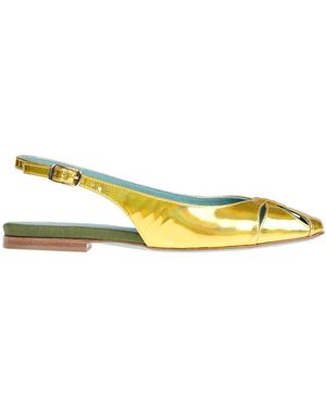 Paola D'arcano Ballerine slingback in pelle specchiata - Giallo