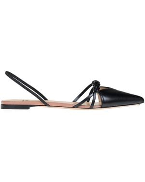 Francesco Russo Leather Slingback Ballerinas - Black