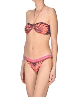 Pin-Up Stars Bikini a fascia con borchie - Rosa