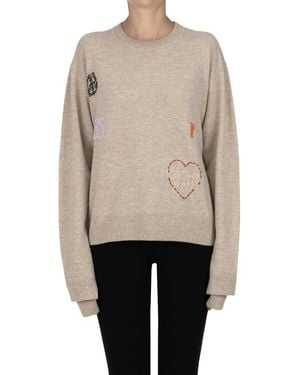 Moschino Embroidered Pullover - Natural
