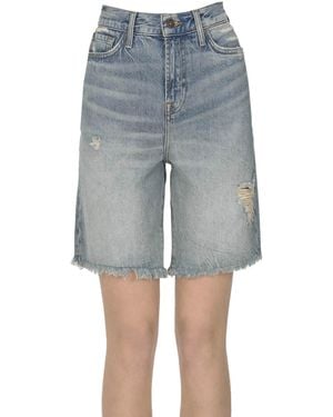 7 For All Mankind Lola Denim Shorts - Blue