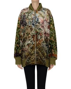 Pierre Louis Mascia Quilted Jacquard Velvet Bomber Jacket - Multicolor