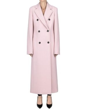 Sportmax Comune Double-breasted Wool Coat - Pink