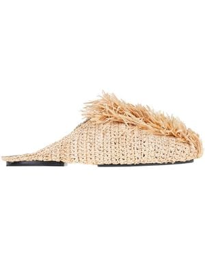 Jil Sander Raffia Slippers - Natural