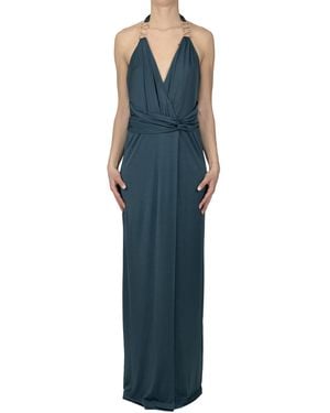 Nenette Fluid Jersey Long Dress - Blue