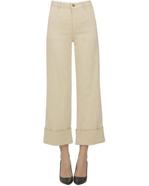 D.exterior Cuffed Leg Cropped Pants - Natural