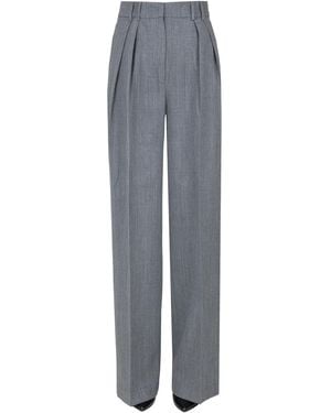 Rohe Pantaloni gamba ampia con pinces - Grigio