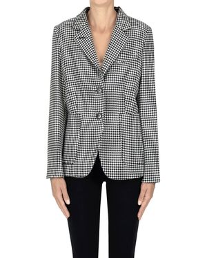 Kiltie Lin Hound's Tooth Print Blazer - Gray