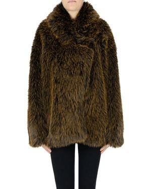 Semicouture Eco-fur Jacket - Brown