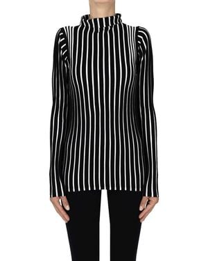 Twinset Ribbed Knit Pullover - Black