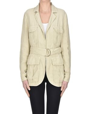 Fortela Linen Safari Jacket - Natural