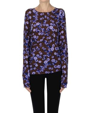 Patrizia Pepe Flower Print Blouse - Blue