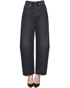 Semicouture Jeans baggy con impunture - Blu