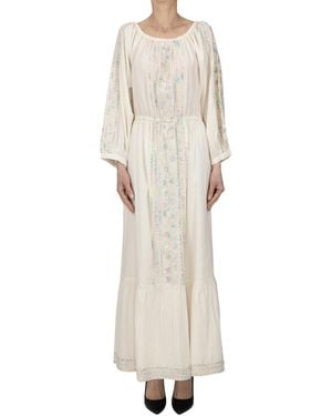 Antik Batik Embroidered Long Dress - White