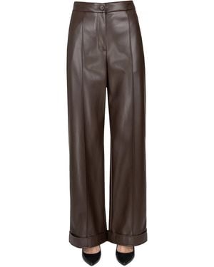 Liu Jo Eco-leather Pants - Brown