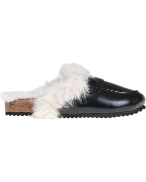 Twinset Mules With Eco-fur - Black